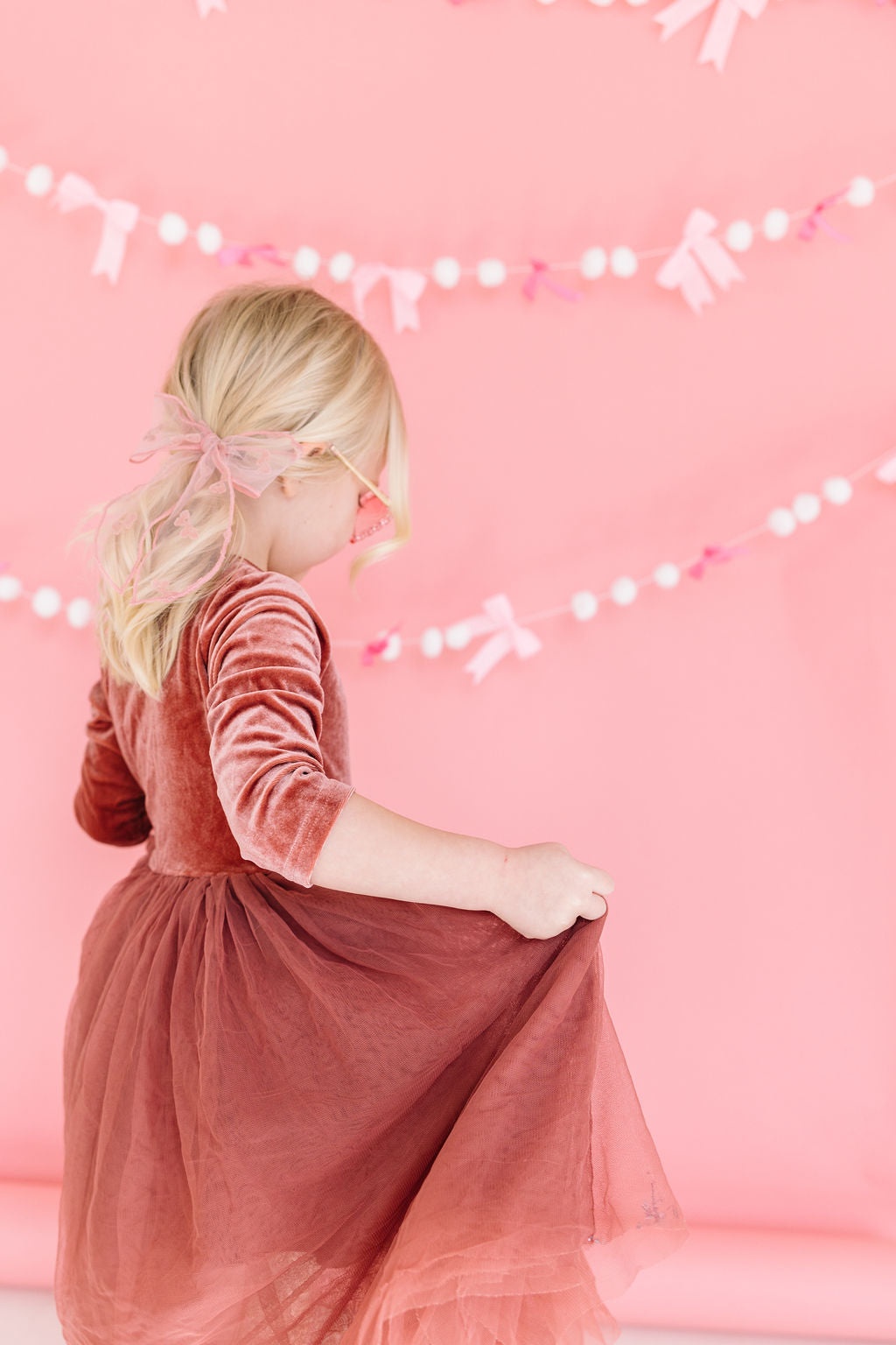 Mauve Lace Oversized Bow