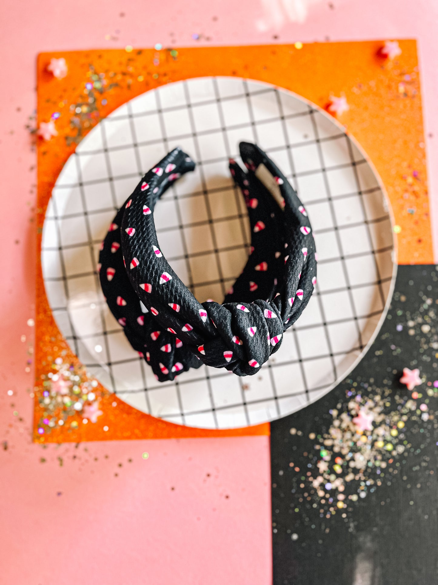 Black| Candy Corn Knotted Headband for Girls & Women