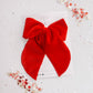 Oversized Red Glitter Velvet Bow