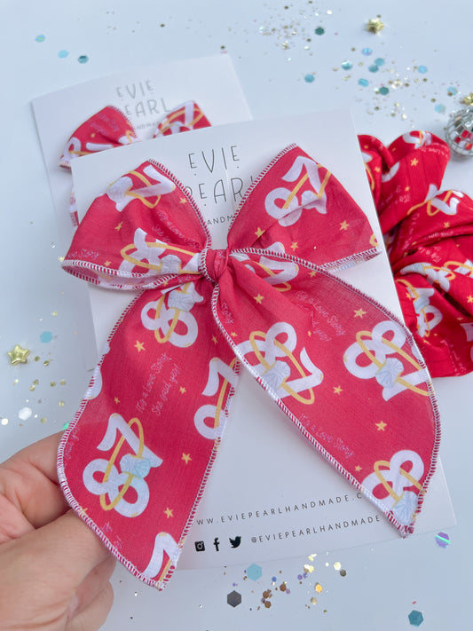 Red 87 Ring It’s A Love Story Say Yes Oversized Bow