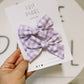Purple Gingham Medium pinwheel pigtails