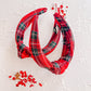 Red Plaid Knotted Headband