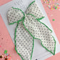 Oversized Green Polka Dot Bow