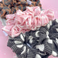 Pink Grid Ribbed Oversized Scrunchy