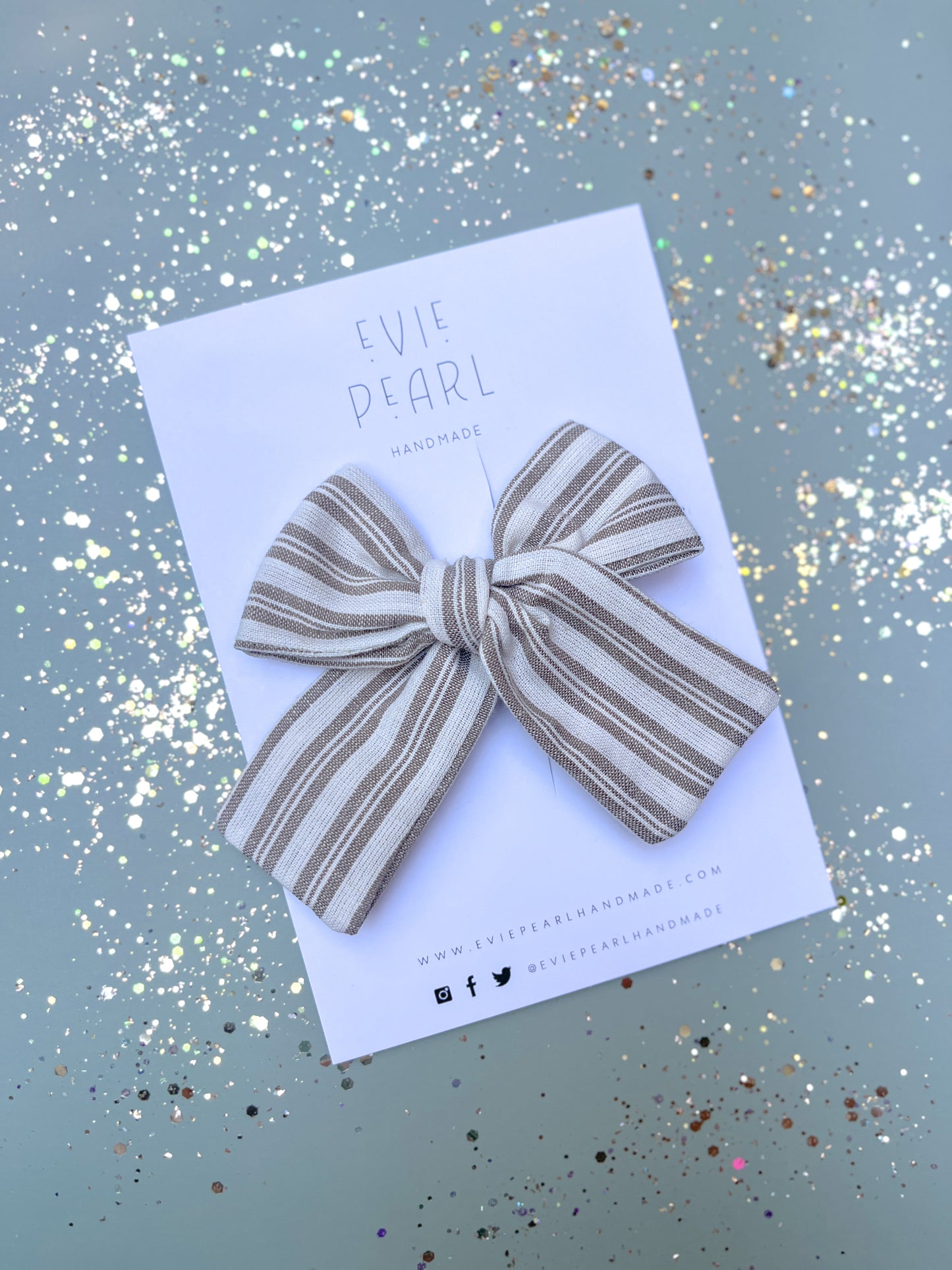 Neutral Stripes Large Bow