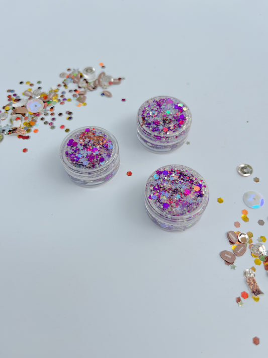 Purple Silver Football Game Day Hair Glitter Gel
