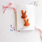 Fuzzy Rust Brown Bunny Pigtail Clips