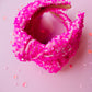 Light Pink with Hot Pink Sequins Knotted Headband for Girls & Women