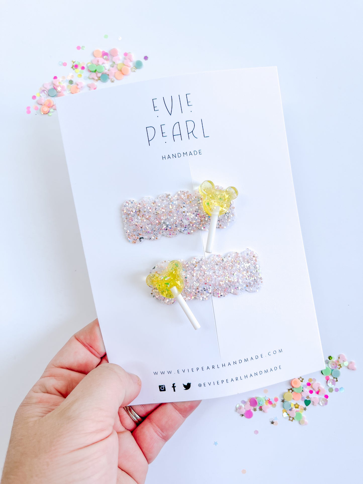 Yellow Mouse Pops Pigtail Clip Set