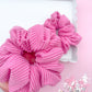 Taffy Pink Ribbed Oversized Scrunchy