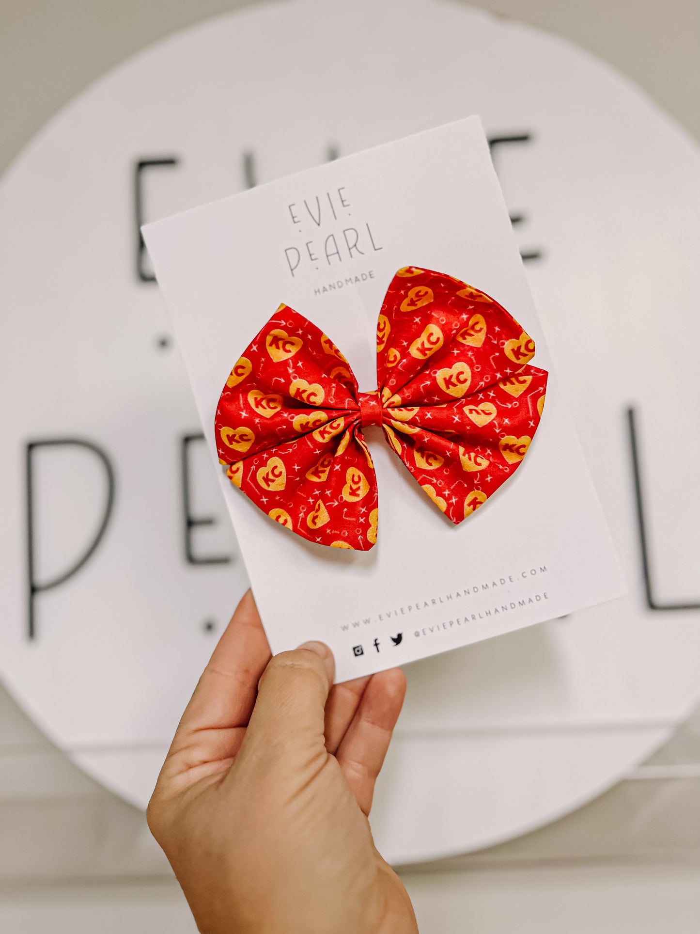 Red| KC Heart Bow