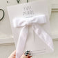White Velvet Longtailed Hair Bow