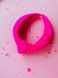 Hot Pink Bullet Knotted Headband for Girls & Women