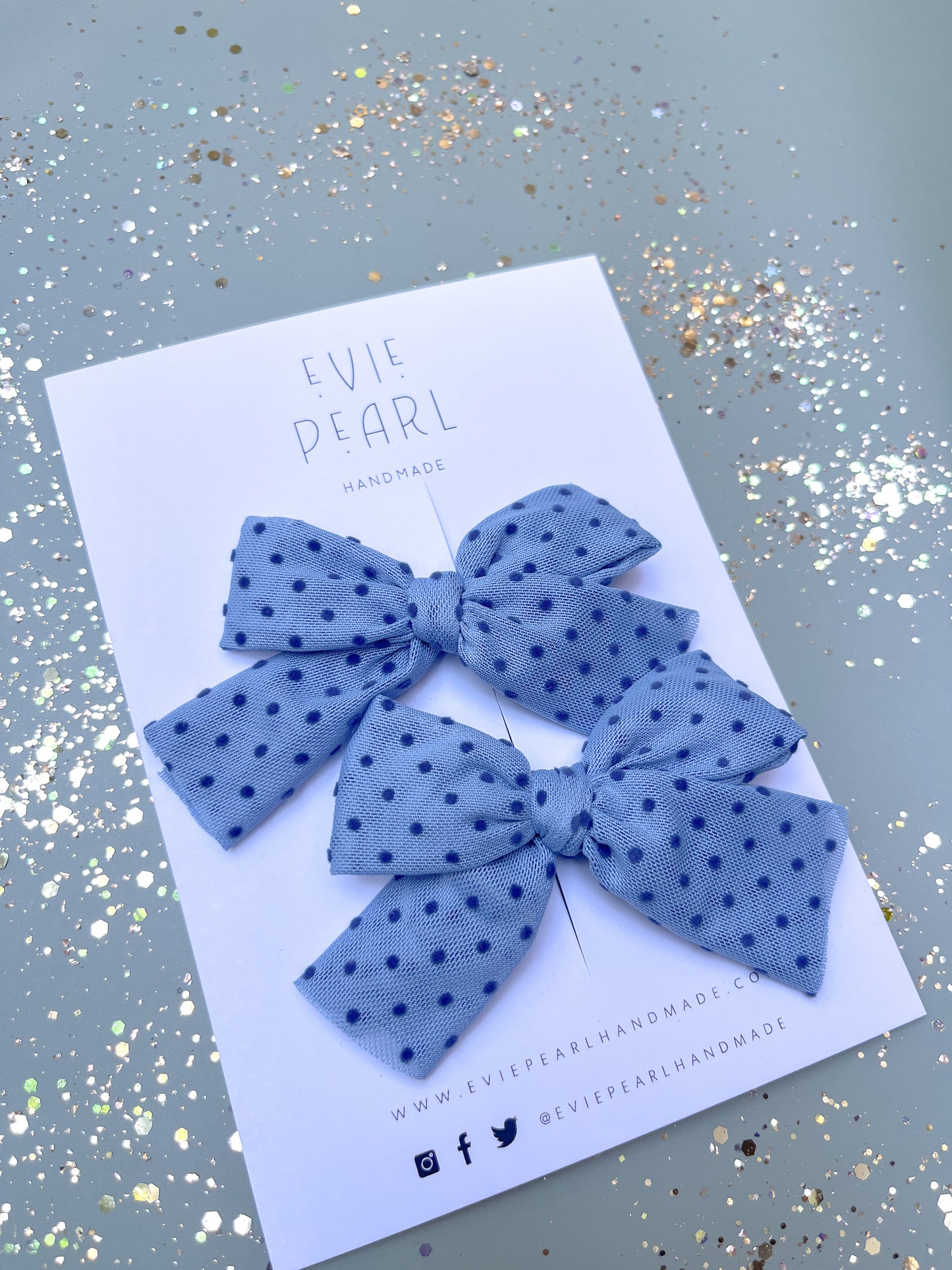 Blue Polka Dot Pigtails