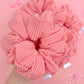 Sunkist Coral Ribbed Scrunchy