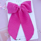 Hot Pink Crinkle Silk Oversized Bow