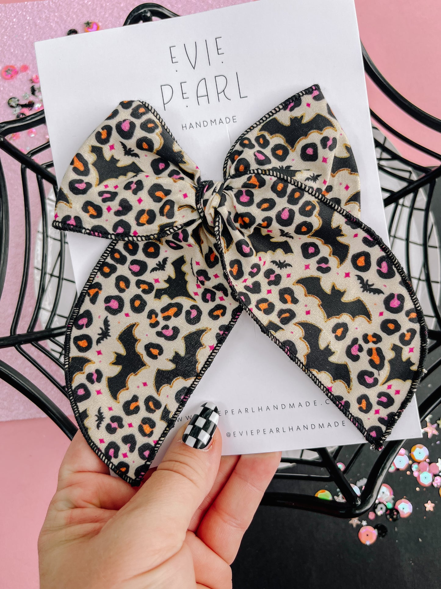 Bats Cheetah Oversized Bow