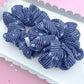 Navy Floral Ribbed Oversized Scrunchy