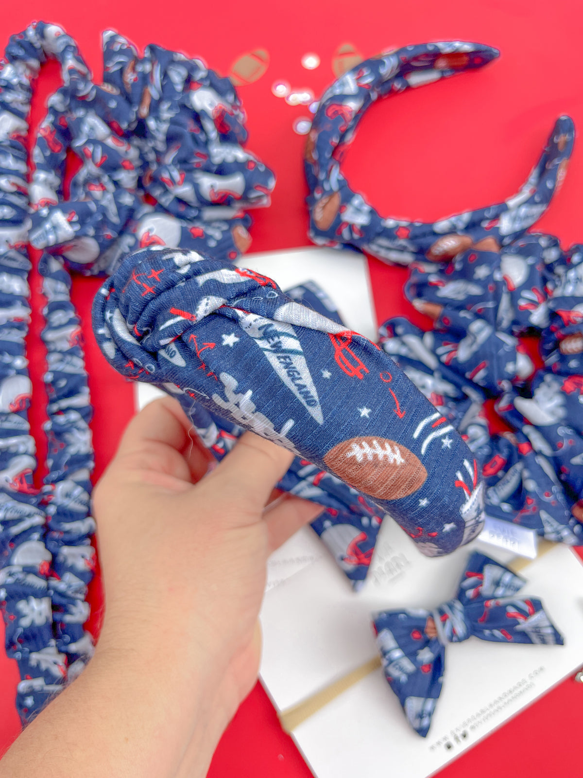 New England Patriots Hair Accessories | Bows, Scrunchies & Headbands