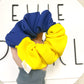 Royal Blue Yellow Colorblock Oversized Scrunchy