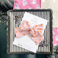 Pinky Peach Stars Chunky Hair Bow
