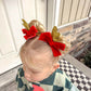 Gold Glitter Reindeer Headband with Removable Velvet Bows