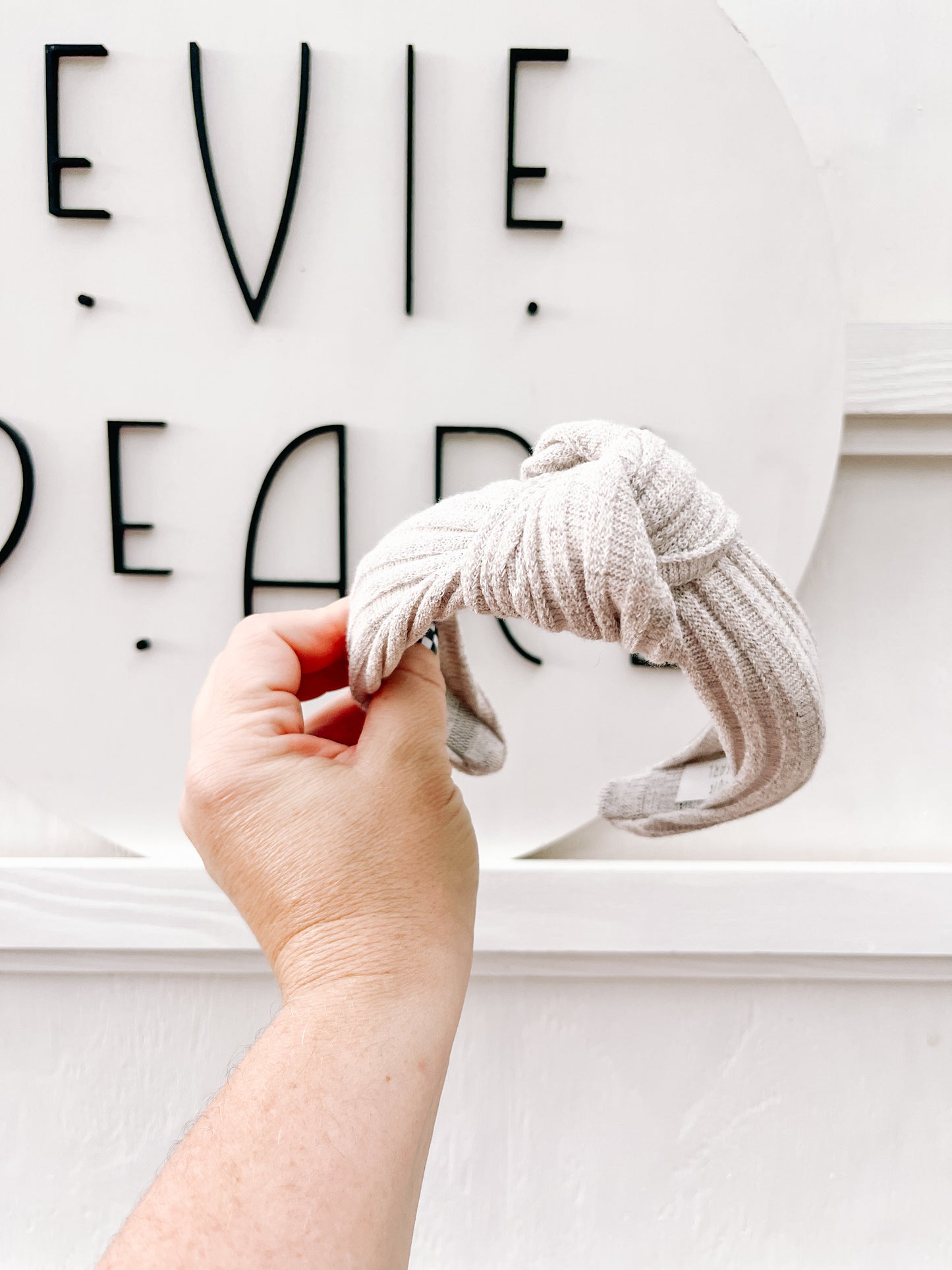 Stone Ribbed Knit Knotted Headband for Girls & Women