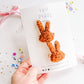 Fuzzy Rust Brown Bunny Pigtail Clips