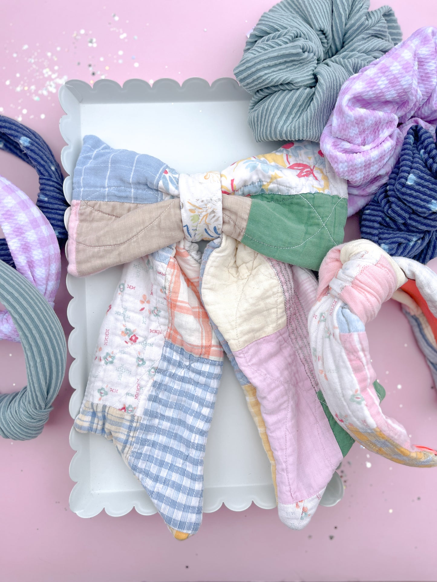 Spring Heirloom Quilted Knotted Headband