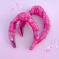 Pink Tweed Knotted Headband for Girls & Women