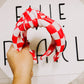 Red White Checkered Knotted Headband for Girls & Women