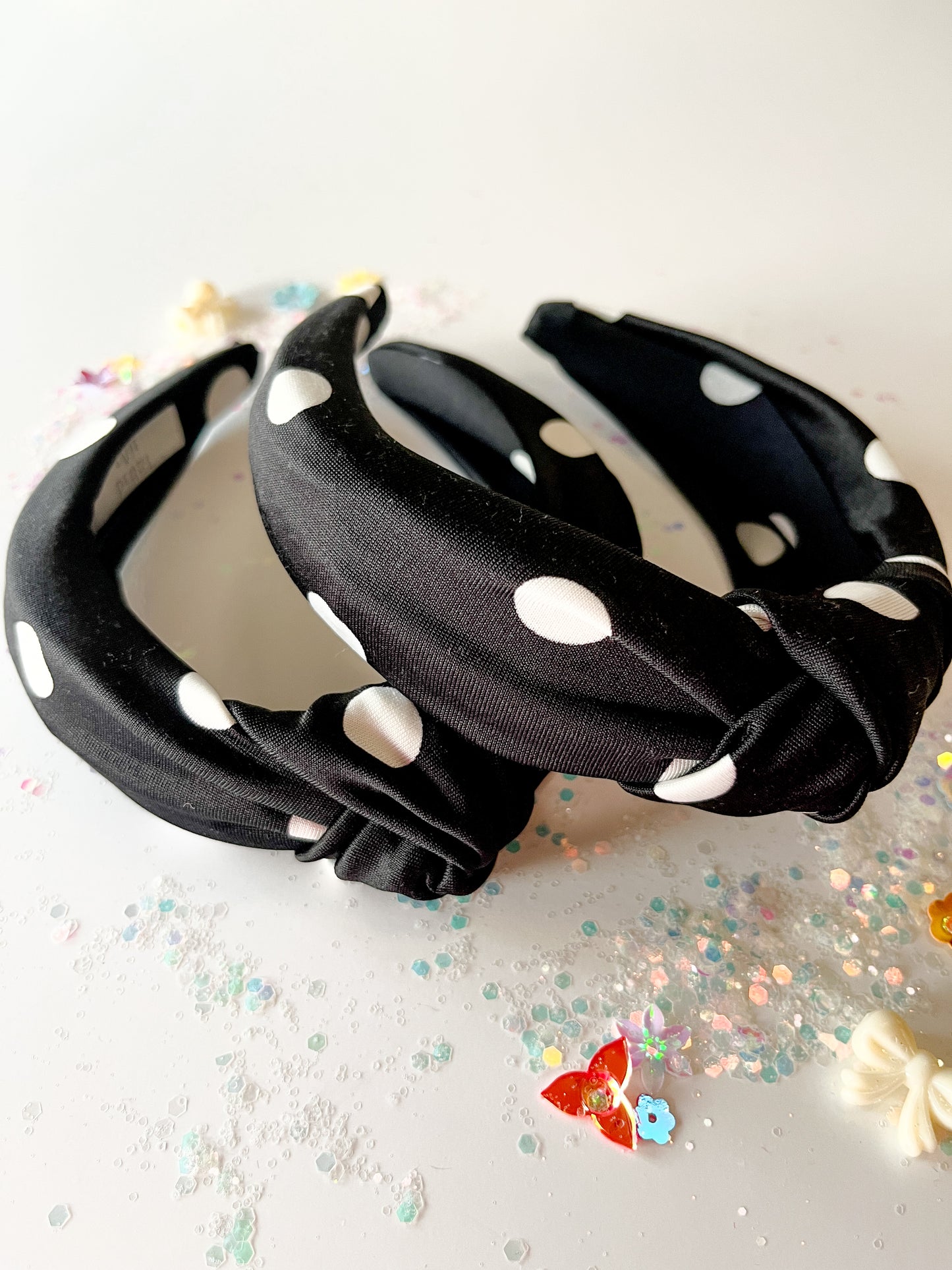 Black Dot Knotted Headband for Girls & Women