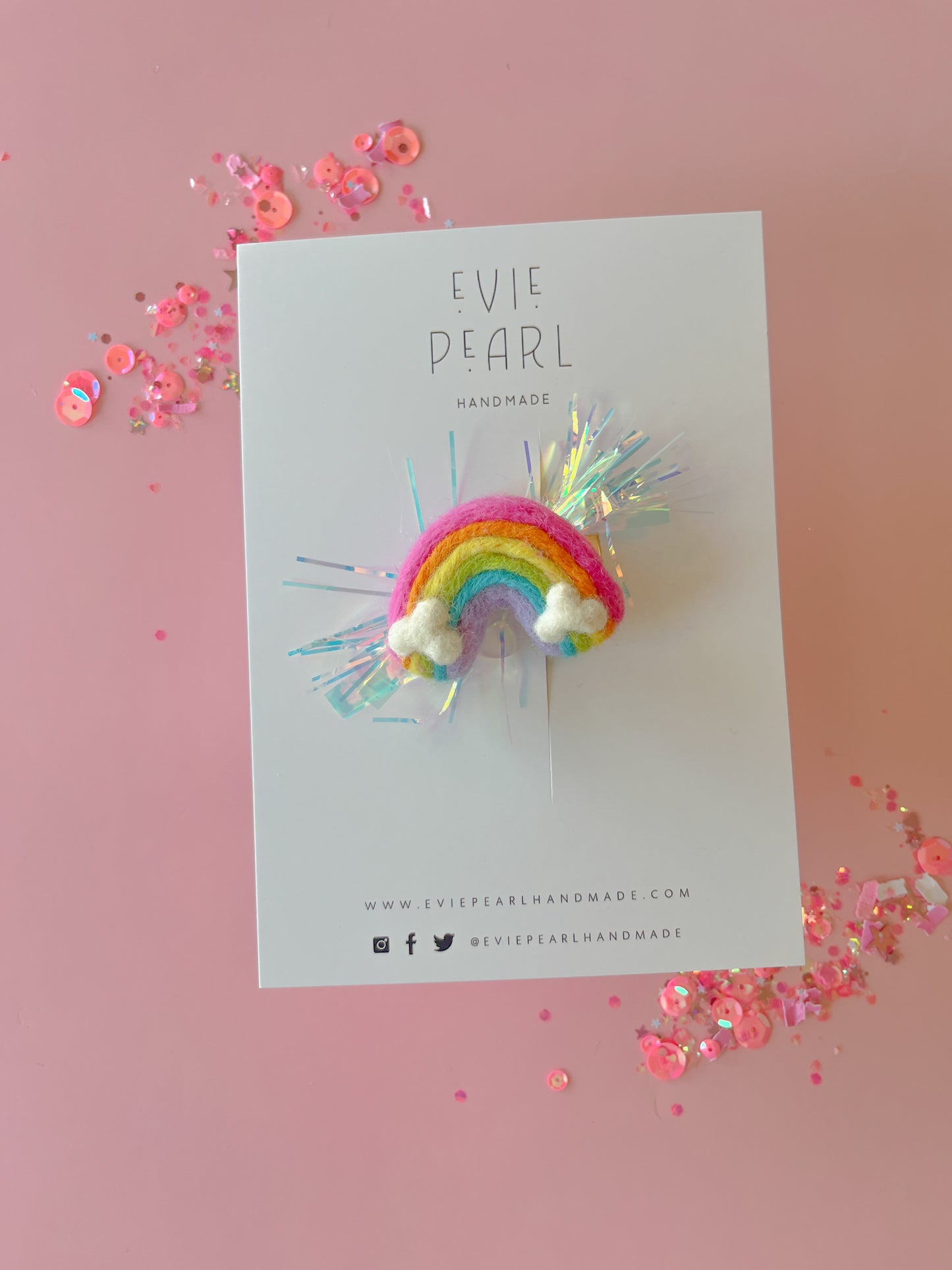 Rainbow Party Tinsel Clip