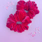 Rosie Pink Velvet Oversized Scrunchy