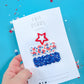 Red Star, Blue Glitter & USA Flags Trio Clip Set