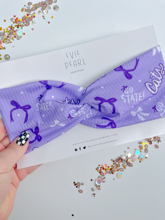 KSU Wildcats Go State Purple Twisted Turban for Girls & Women