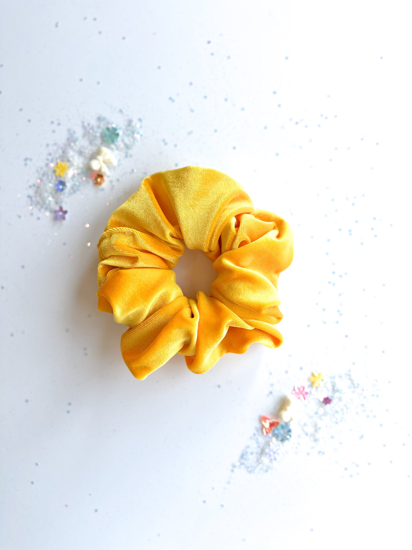 Yellow Velvet Oversized Scrunchy