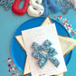 Blue Floral Small Pinwheel Pigtails