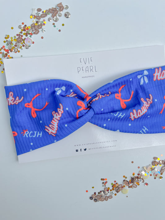 KU RockChalk Jayhawk Twisted Turban for Girls & Women