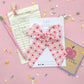 Pink Daisy Pencil Apple XL Pinwheel Bow