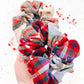 Tan Red Plaid Oversized Scrunchy