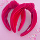 Rosie Pink Velvet Knotted Headbands For Girls & Women