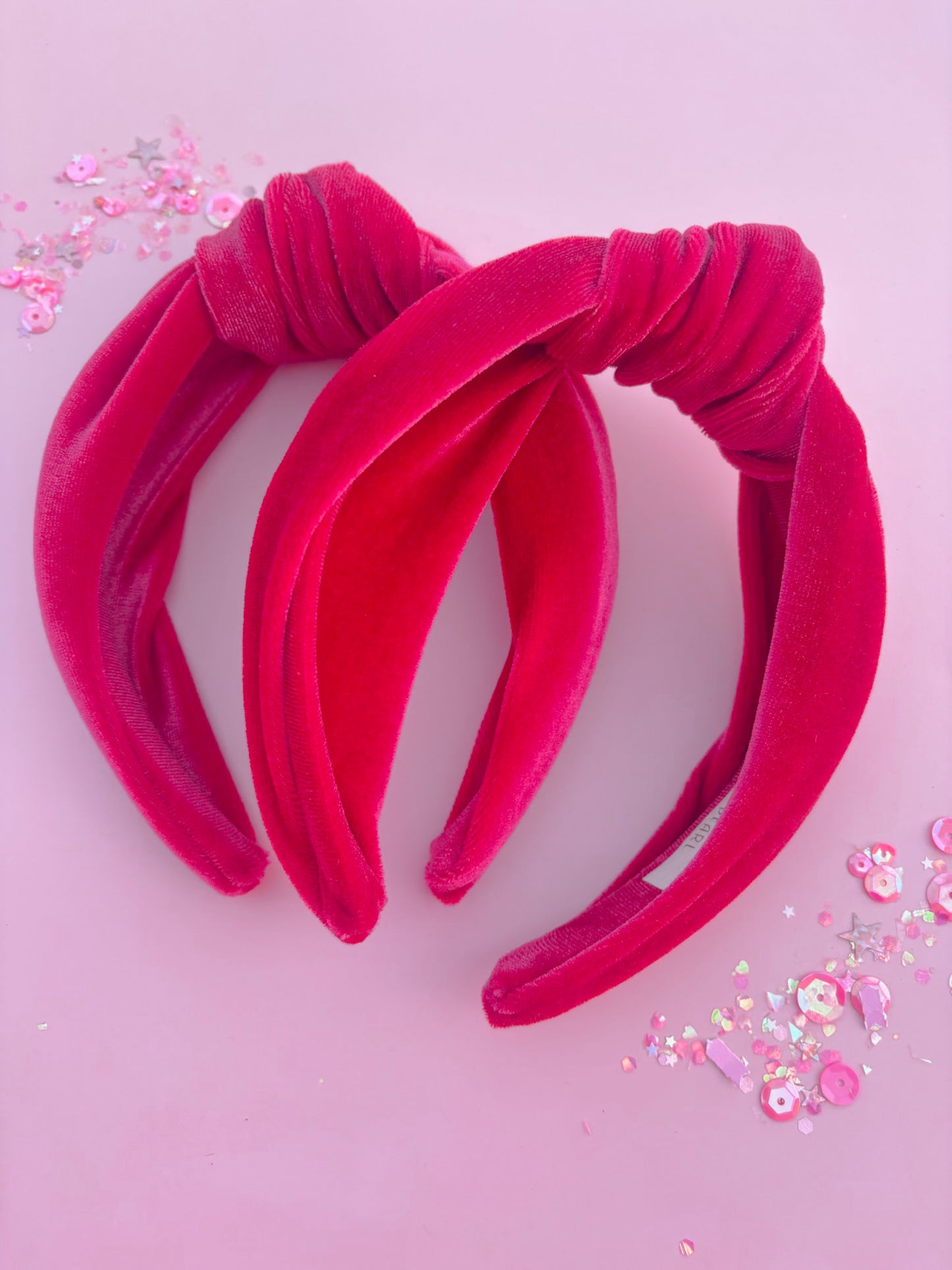 Rosie Pink Velvet Knotted Headbands For Girls & Women