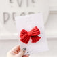 Brick Red Knit Hair Bow