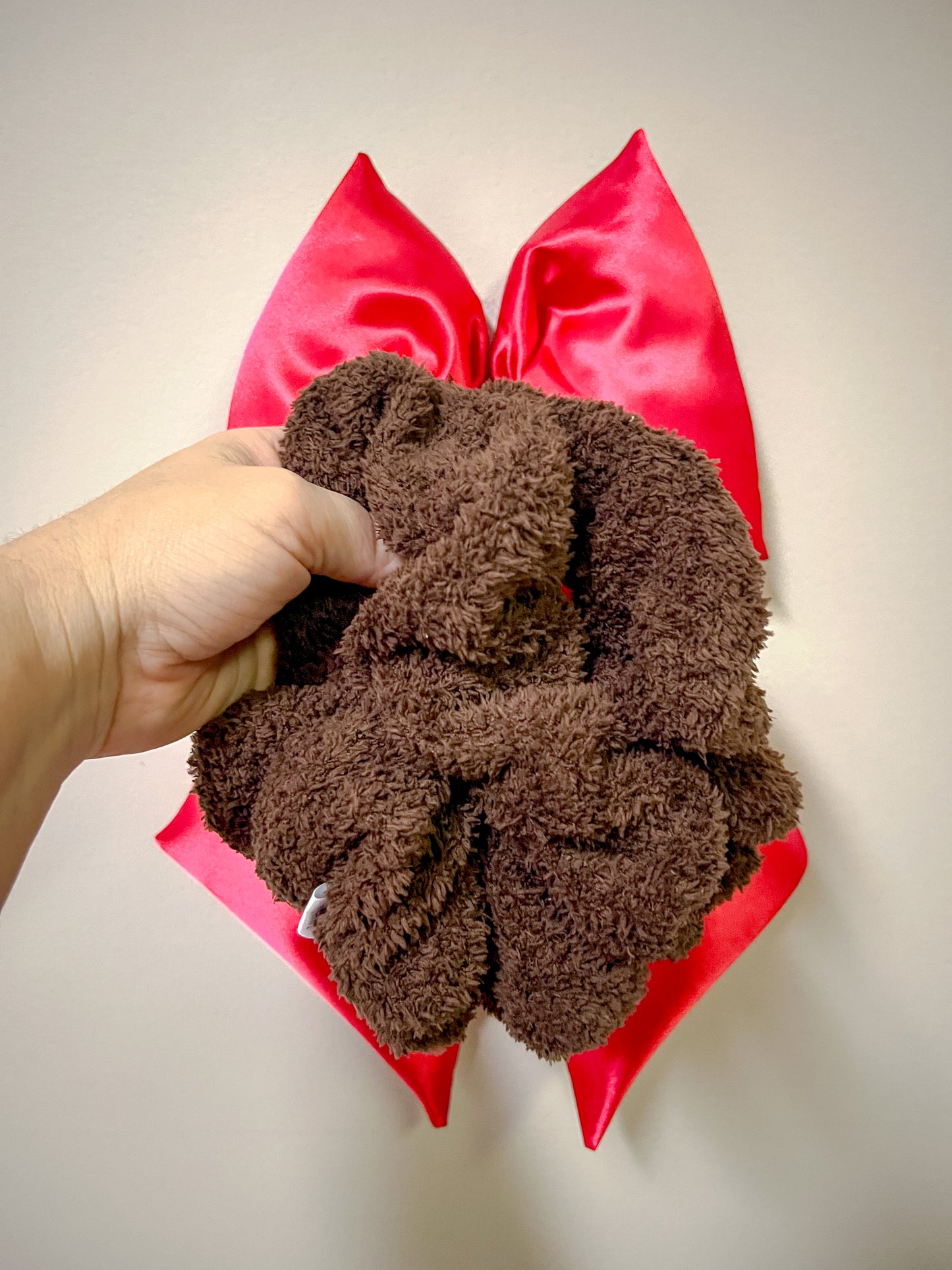 Brown Sherpa Oversized Scrunchy