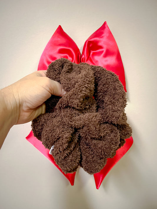Brown Sherpa Oversized Scrunchy