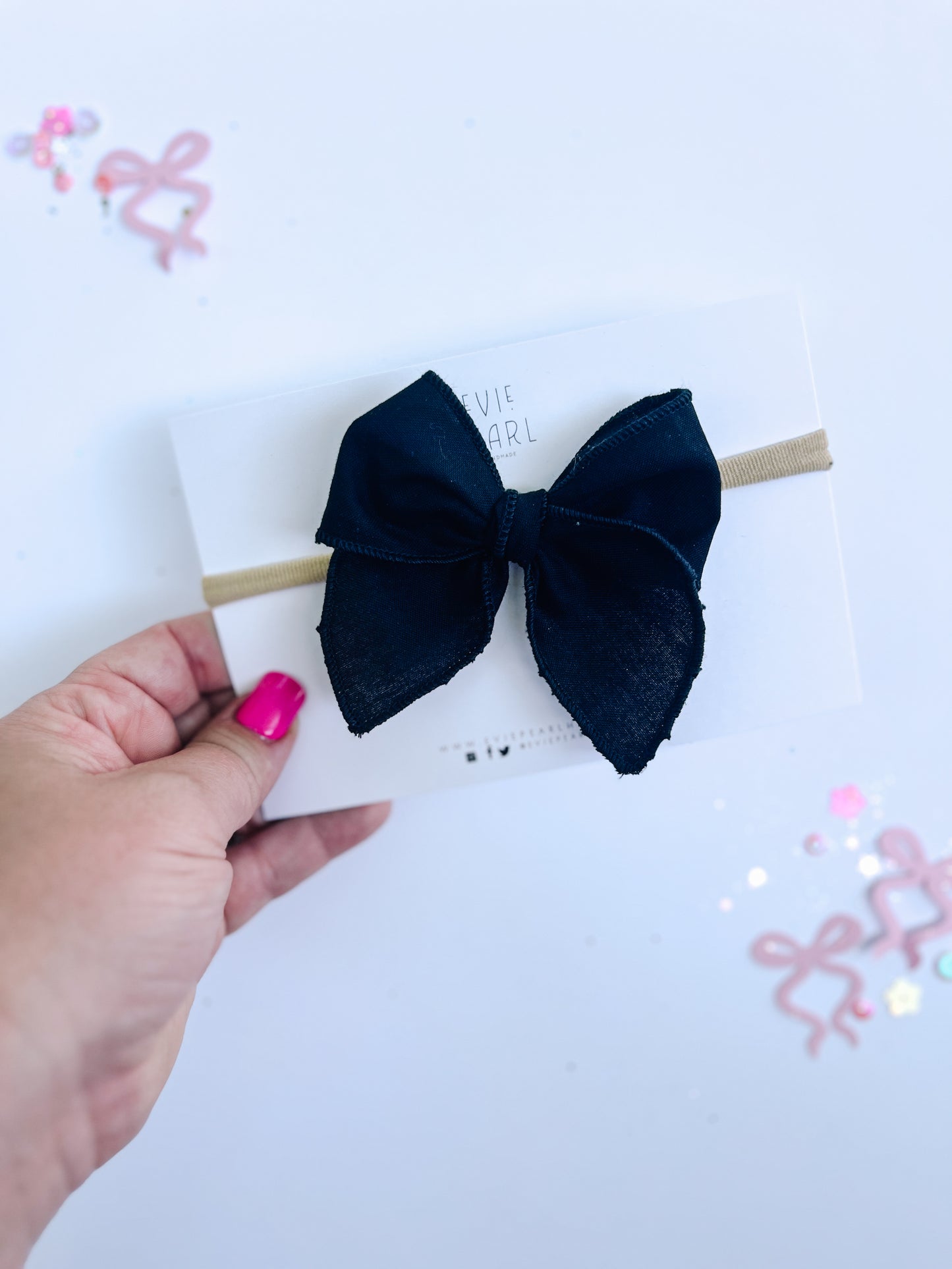 Black Solid Small Bow
