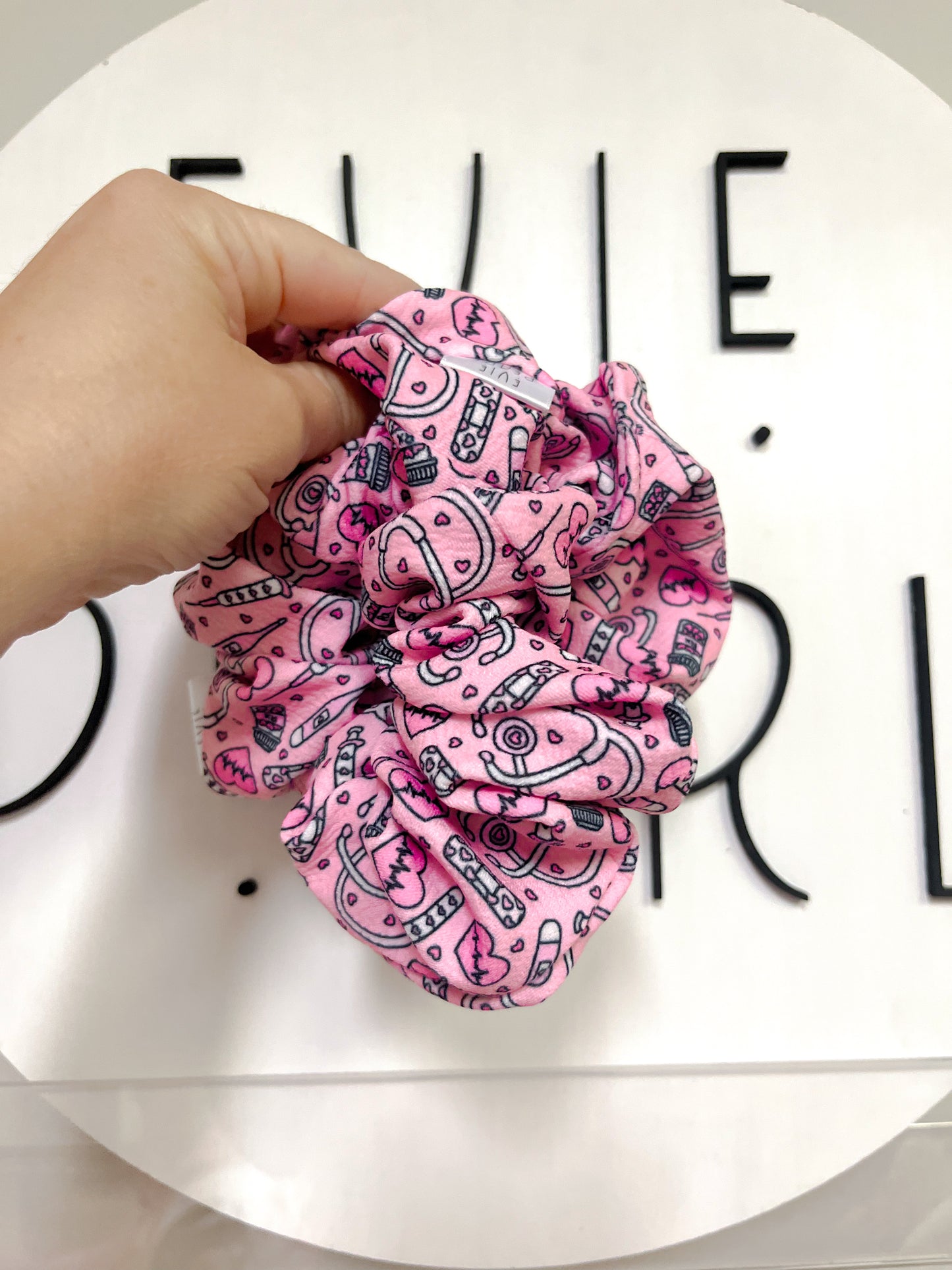 Pink Nurse Oversized Scrunchy