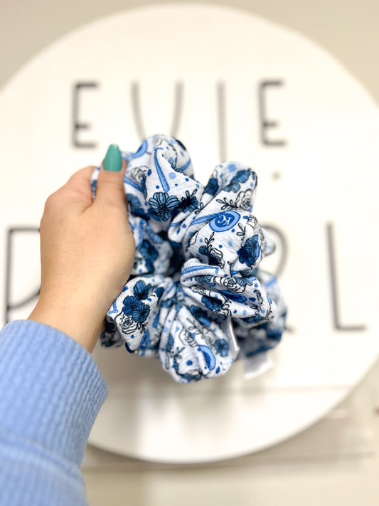 Blue Floral KC Oversized Scrunchie