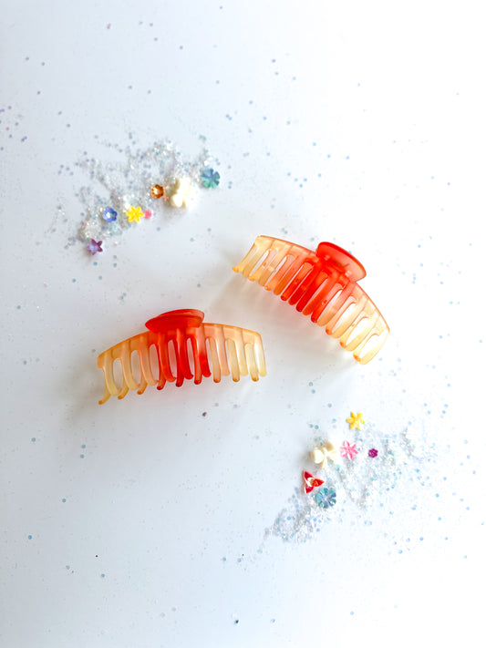 Red & Yellow TieDye Claw Clip